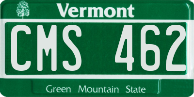 VT license plate CMS462