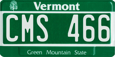 VT license plate CMS466