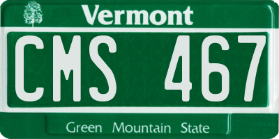 VT license plate CMS467