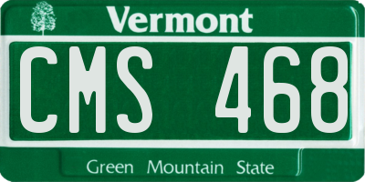 VT license plate CMS468