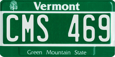 VT license plate CMS469