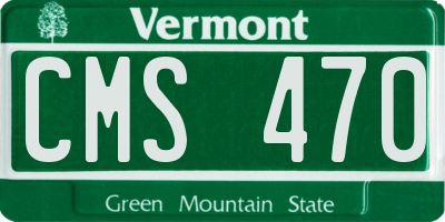 VT license plate CMS470