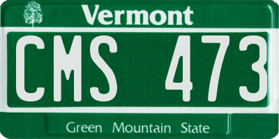 VT license plate CMS473