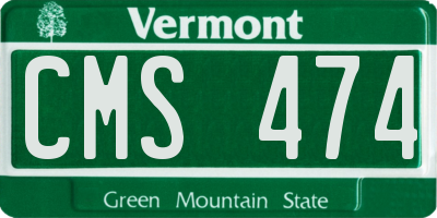 VT license plate CMS474