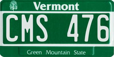 VT license plate CMS476