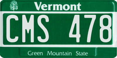 VT license plate CMS478