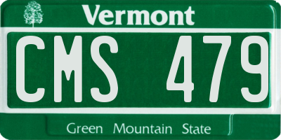 VT license plate CMS479