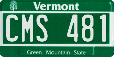 VT license plate CMS481