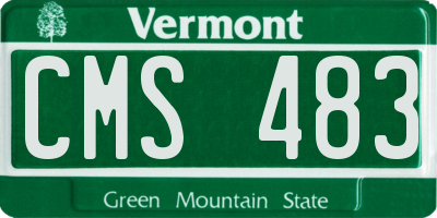 VT license plate CMS483