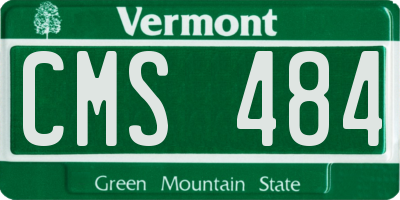 VT license plate CMS484