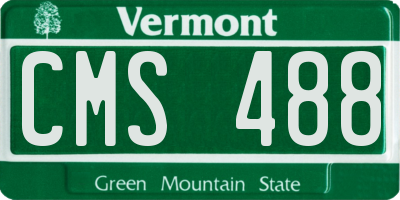 VT license plate CMS488
