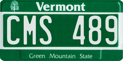 VT license plate CMS489