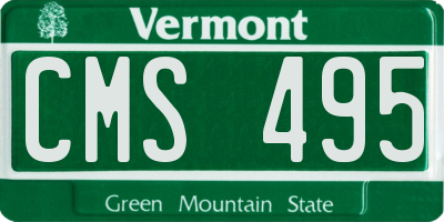 VT license plate CMS495