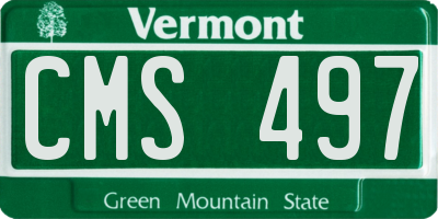 VT license plate CMS497