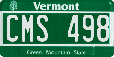 VT license plate CMS498
