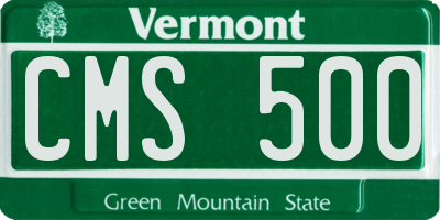 VT license plate CMS500