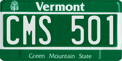 VT license plate CMS501