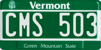 VT license plate CMS503
