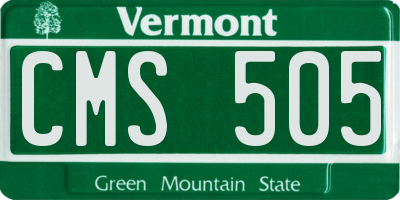 VT license plate CMS505