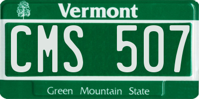 VT license plate CMS507