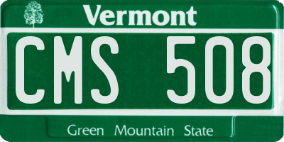 VT license plate CMS508