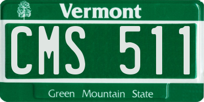 VT license plate CMS511