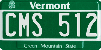 VT license plate CMS512