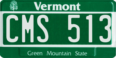VT license plate CMS513