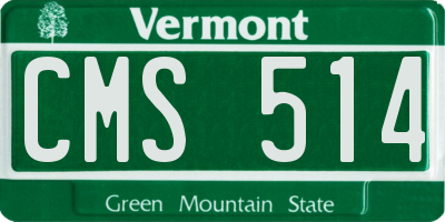 VT license plate CMS514