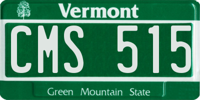 VT license plate CMS515