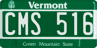 VT license plate CMS516