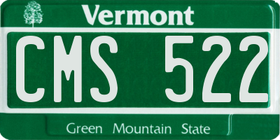 VT license plate CMS522