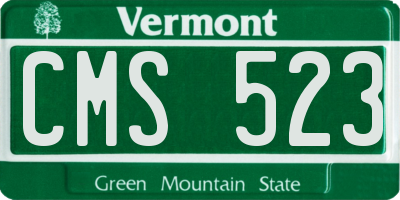 VT license plate CMS523