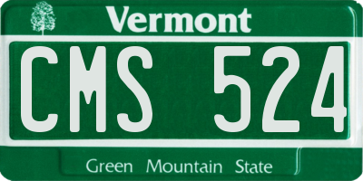 VT license plate CMS524