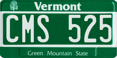 VT license plate CMS525