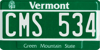 VT license plate CMS534