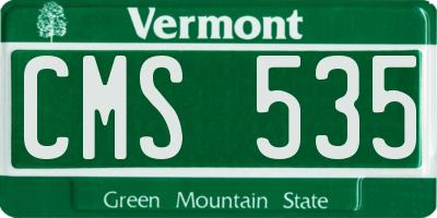 VT license plate CMS535
