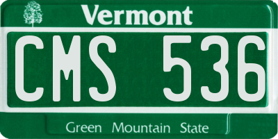 VT license plate CMS536
