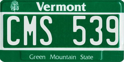 VT license plate CMS539