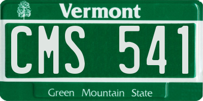 VT license plate CMS541