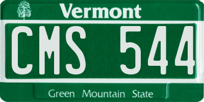 VT license plate CMS544