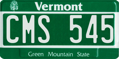 VT license plate CMS545
