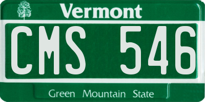VT license plate CMS546