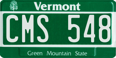 VT license plate CMS548