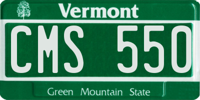 VT license plate CMS550