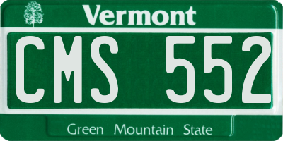 VT license plate CMS552