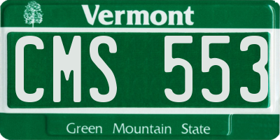 VT license plate CMS553