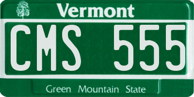 VT license plate CMS555