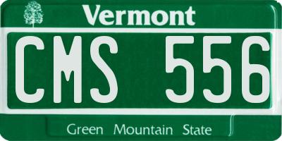 VT license plate CMS556