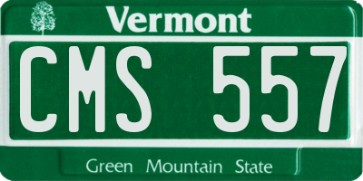 VT license plate CMS557